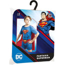 Fantasia Superman Infantil Menino Carnaval Festa Super Herói DC Comics Confortável Leve Liga da Justiça Criança