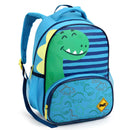 Mochila de Costas Infantil Dinossauro Verde e Azul Mala Bolsa Escolar Crianças Seanite Megalomania