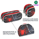 Kit Lancheira Térmica Infantil Super Spider Preto Aranha Homem Estojo com Dois Compartimentos Super Spider Preto Aranha Homem Escolar Masculino Seanite Megalomania