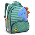 Mochila de Costas Infantil Dinossauro Verde e Azul Mala Bolsa Escolar Crianças Seanite Megalomania