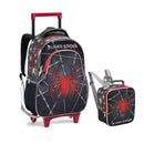 Kit Mochila de Carrinho Infantil Super Spider Preto Aranha Homem Lancheira Térmica Escolar Masculino Seanite Megalomania