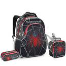 Kit Mochila de Costas Infantil Super Spider Preto Aranha Homem Lancheira Térmica Escolar Masculino Seanite Megalomania