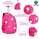 Mochila de Carrinho Mala Bolsa Rebecca Bonbon Preto Rosa Azul Fashion Juvenil Escolar Feminino Clio Megalomania