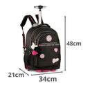 Mochila de Carrinho Mala Bolsa Rebecca Bonbon Preto Rosa Azul Fashion Juvenil Escolar Feminino Clio Megalomania