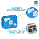 Kit Mochila de Carrinho Mala Bolsa Lancheira Térmica Duas Alças Azul Escolar Meninas Juvenil Rebecca Bonbon Clio Megalomania
