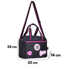 Kit Mochila de Carrinho Preto Mala Bolsa Lancheira Térmica Duas Alças Estojo Box Juvenil Fashion Escolar Meninas Rebecca Bobon Clio Megalomania