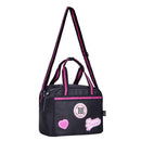 Kit Mochila de Carrinho Preto Mala Bolsa Lancheira Térmica Duas Alças Estojo Box Juvenil Fashion Escolar Meninas Rebecca Bobon Clio Megalomania