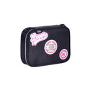 Kit Mochila de Carrinho Preto Mala Bolsa Lancheira Térmica Duas Alças Estojo Box Juvenil Fashion Escolar Meninas Rebecca Bobon Clio Megalomania