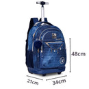 Kit Mochila de Carrinho Mala Bolsa Rebecca Bonbon Jeans Lancheira Térmica Duas Alças Estojo Box Escolar Juvenil Meninas Clio Megalomania