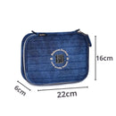 Estojo Box Rebecca Bonbon Com Organizador Escolar Meninas Cor Azul Jeans Clio Megalomania
