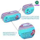 Estojo Infantil Sereia Unicórnio com Dois Compartimentos Feminino Meninas Seanite Megalomania