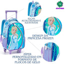 Kit Mochila de Carrinho Infantil Princesa do Gelo Frozen Lancheira Térmica Estojo com Compartimento Feminino Meninas Seanite Megalomania