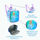 KIT MOCHILA DE CARRINHO INFANTIL PRINCESA DO GELO FROZEN MR41440 + LANCHEIRA INFANTIL TÉRMICA PRINCESA DO GELO FROZEN  L Megalomania