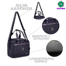 Lancheira Térmica Rebecca Bonbon Preto Rosa Lilás Lanchinho Duas Alças Fashion Juvenil Meninas Clio Megalomania