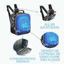 Kit Lancheira Térmica Infantil Video Game Console Estojo com Dois Compartimentos Masculino Escolar Seanite Megalomania