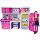 Brinquedo Cozinha Cristal Com Boneca Completa Infantil Divertida Fashion Utensilios Faz de Conta Lua de Cristal Megalomania