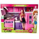 Brinquedo Cozinha Cristal Com Boneca Completa Infantil Divertida Fashion Utensilios Faz de Conta Lua de Cristal Megalomania