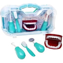 Brinquedo Kit Dentista Maleta Faz de Conta Higiene Bucal Aprendizagem Verde e Rosa Acessórios PakiToys Megalomania