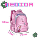 Mochila de Costas Bolsa Mala Duas Alças Rosa Feminino Juvenil Escolar Clio Megalomania