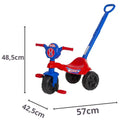 Brinquedo Carrinho de Passeio Pedal Infantil Kemotoca Spider c/ Haste Menino Homem - Aranha Kendy Megalomania