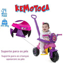 Brinquedo Carrinho de Passeio Pedal Infantil Kemotoca Baby Dog Rosa Feminino Triciclo Kendy Megalomania