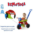Brinquedo Carrinho de Passeio Infantil Kemotoca Baby Dog Vermelha Masculino Triciclo Kendy Megalomania
