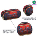 Kit Mochila de Carrinho Infantil Super Spider Aranha Homem Mala Bolsa Lancheira Térmica Estojo com Dois Compartimentos Escolar Masculino Menino Seanite Megalomania