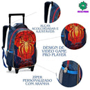 Kit Mochila de Carrinho Infantil Super Spider Aranha Homem Mala Bolsa Lancheira Térmica Estojo com Dois Compartimentos Escolar Masculino Menino Seanite Megalomania