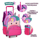 Mochila de Carrinho Unicórnio Fashion Feminino Meninas Rosa Crina Colorida Clio Megalomania