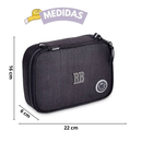 Kit Mochila Carrinho Rebecca Bonbon Preto Estojo Box Escolar Juvenil Meninas Feminino Clio Megalomania