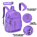 Mochila de Costas Mala Bolsa Rebecca Bonbon Preto Rosa Lillás Fashion Meninas Clio Megalomania