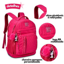 Mochila de Costas Mala Bolsa Rebecca Bonbon Preto Rosa Lillás Fashion Meninas Clio Megalomania