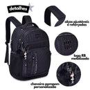 Mochila de Costas Mala Bolsa Rebecca Bonbon Preto Rosa Lillás Fashion Meninas Clio Megalomania