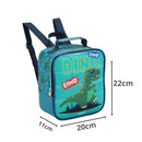 Kit Mochila de Carrinho Dinossauro Verde Mala Bolsa Lancheira Térmica Meninos Masculino Seanite Megalomania