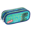 Kit Mochila de Carrinho Dinossauro Verde Estojo Infantil com Dois Compartimentos Masculino Meninos Crianças Seanite Megalomania