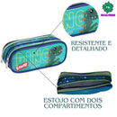 Kit Mochila De Carrinho Infantil Dinossauro Verde Lancheira Térmica Estojo Dois Compartimentos Crianças Masculino Seanite Megalomania