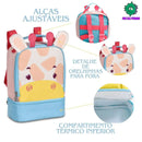 Kit Mochila Bolsa Mala Infantil Lancheira Térmica Menina Girafa Criança Bebê Feminina Presente Clio Megalomania