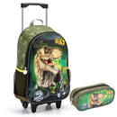 Kit Mochila de Carrinho Dinossauro T-Rex Infantil Mala Bolsa Estojo Simples Escolar Masculino Seanite Megalomania