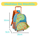Mochila de Carrinho Mala Bolsa Dinossauro Verde Azul Infantil Masculino Clio Megalomania