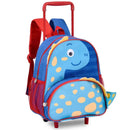 Mochila de Carrinho Mala Bolsa Dinossauro Verde Azul Infantil Masculino Clio Megalomania