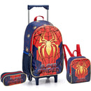 Kit Mochila de Carrinho Super Spider Aranha Dourada Infantil Lancheira Térmica Estojo Escolar Masculino Seanite Megalomania