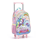 Kit Mochila de Carrinho Unicórnio com Asas Infantil Estojo Simples Escolar Feminino Rainbow Seanite Megalomania