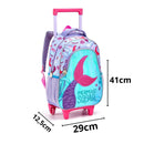 Kit Mochila de Carrinho Infantil Sereia Mala Bolsa Lancheira Térmica Estojo com Dois Compartimentos Feminino Seanite Seanite Megalomania