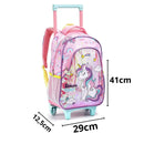 Mochila de Carrinho Infantil Mala Bolsa Sereia Unicórnio Feminino Fashion Meninas Crianças Seanite Megalomania