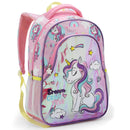 Mochila de Costas Infantil Unicórnio Sereia Lilás Rosa Mala Bolsa Escolar Feminino Meninas Seanite Megalomania