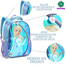 Kit Mochila de Costas Infantil Princesa do Gelo Frozen Mala Bolsa Lancheira Térmica Escolar Feminino Seanite Megalomania