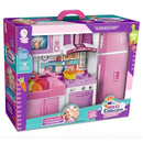 Brinquedo Kit Cozinha Completa Infantil Coleção Max Collection Premium Meninas Fashion Com Fogão Geladeira Microondas Torneira Sai Àgua Lua de Cristal Megalomania
