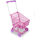 Brinquedo Carrinho de Supermercado Cor Rosa Brincadeira Faz de Conta Compras Infantil Meninas Fashion Lua de Cristal Megalomania