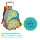 Mochila de Carrinho Mala Bolsa Dinossauro Verde Azul Infantil Masculino Clio Megalomania