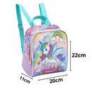 Kit Mochila de Carrinho Unicórnio com Asas Infantil Lancheira Térmica Estojo Simples Escolar Feminino Rainbow Seanite Megalomania